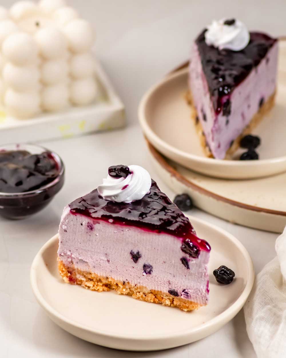 Blueberry Cheesecake Bars (w/ Greek yogurt!) - Fit Foodie Finds